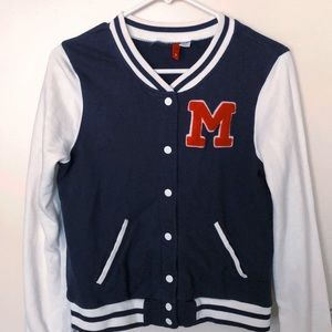 💞3 for $15 💞 H&M Blue & White Letterman Jacket